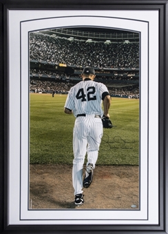 Mariano Rivera Signed Photo With "Enter Sandman" Inscription in 29x39 Framed Display (Steiner)